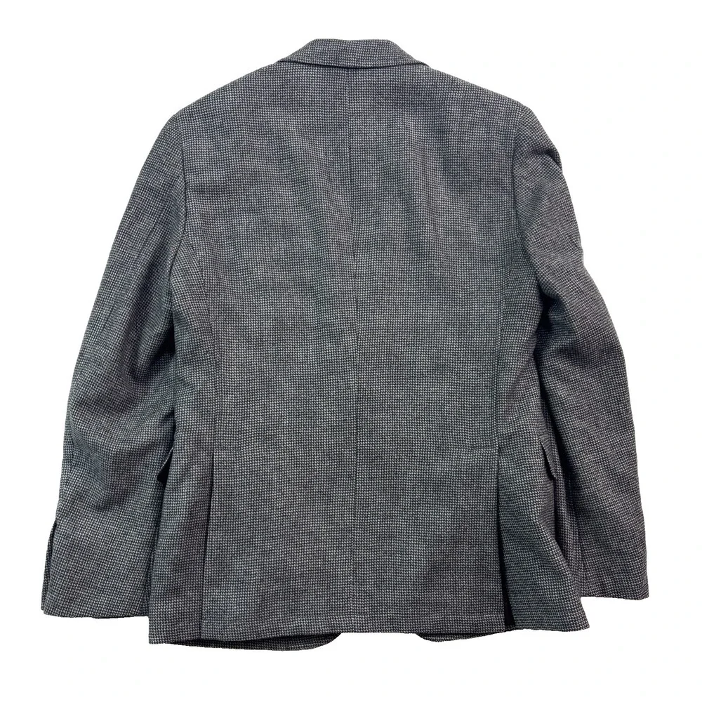 Pal Zileri MCMLXXX 38R Gray Check Flannel Wool‎ Blazer Jacket Sport Suit Coat